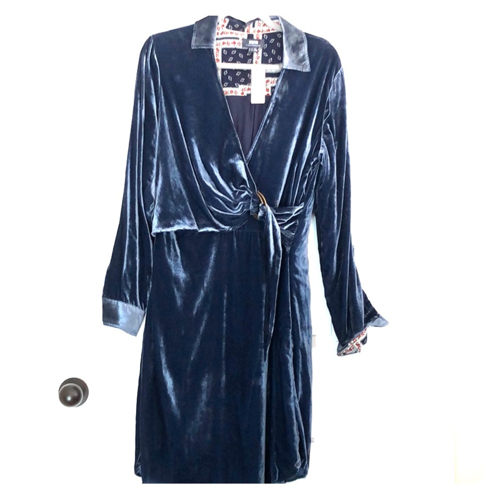 Maeve by Anthropologie Velvet Cross Front Dress